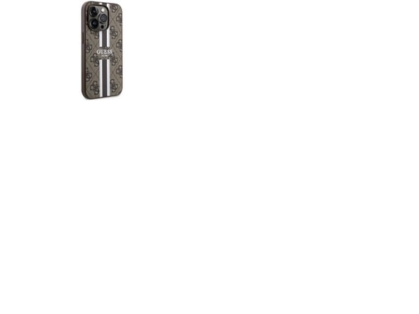 Guess GUHMP14LP4RPSW iPhone 14 Pro 6,1 tommers brun/brun hardveske, 4G-trykte striper MagSafe