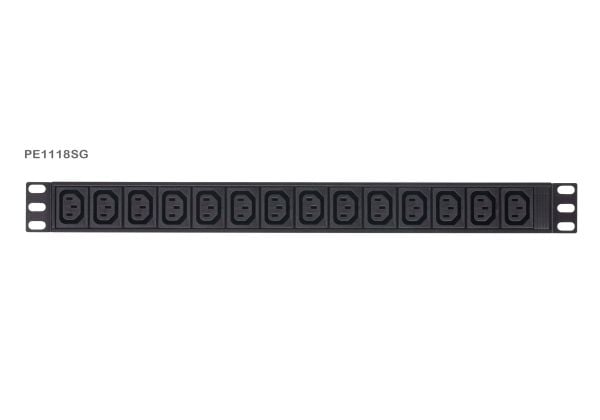 ATEN PE1118SG-AT-G, Grunnleggende, Målte, 1U, Sort, LCD, 18 AC-utganger, C13 kopling