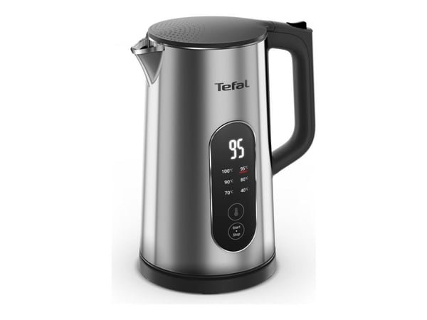 Tefal Selection KI871DE0, 1,7 L, 1500 W, Svart, Rustfritt stål, Rustfritt stål, Justerbar termostat, Vannmåler