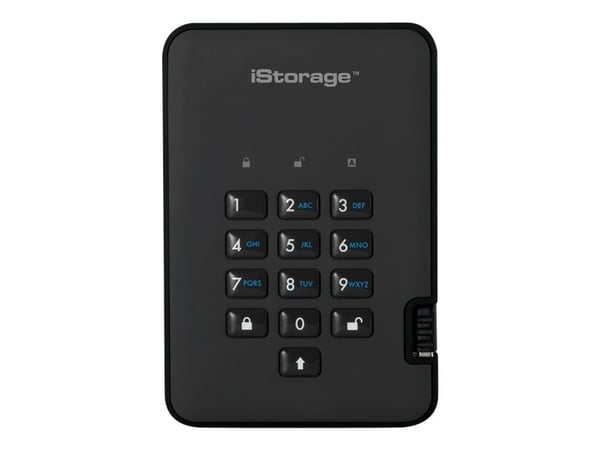 iStorage diskAshur 2, 512 GB, USB Typ-A, 3.2 Gen 2 (3.1 Gen 2), 294 MB/s, 5 GT/s, Sortera