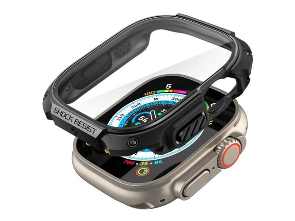 Spigen ACS05457, Etui, Smartklokke, Svart, Apple, Apple Watch Ultra (49mm), Polykarbonat (PC), Termoplastisk polyuretan (TPU)