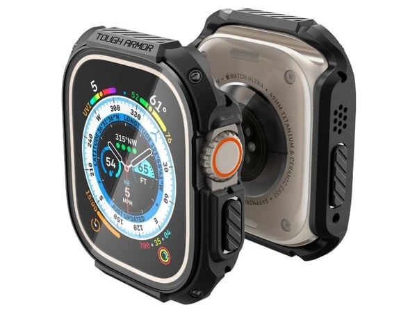 Spigen ACS05457, Etui, Smartklokke, Svart, Apple, Apple Watch Ultra (49mm), Polykarbonat (PC), Termoplastisk polyuretan (TPU)