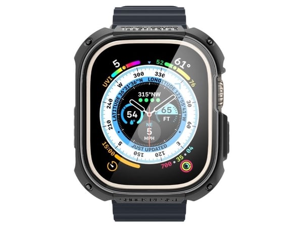 Spigen ACS05457, Etui, Smartklokke, Svart, Apple, Apple Watch Ultra (49mm), Polykarbonat (PC), Termoplastisk polyuretan (TPU)