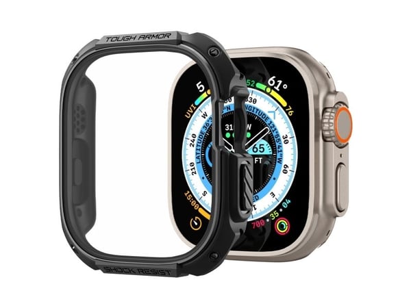 Spigen ACS05457, Etui, Smartklokke, Svart, Apple, Apple Watch Ultra (49mm), Polykarbonat (PC), Termoplastisk polyuretan (TPU)