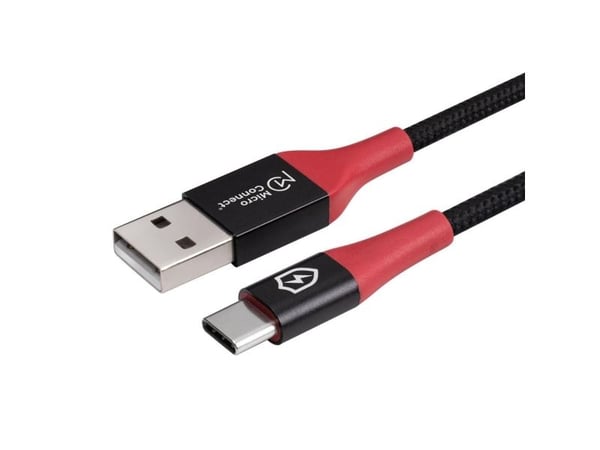 USB MicroConnect-kabel USB-A till USB-C 1,5 m svart (Safe Charge USB-A till C Data)