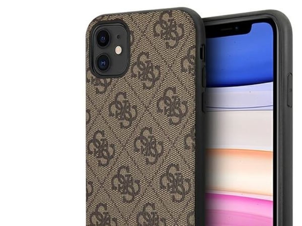 Apple iPhone 11 6.1 "Guess dėklas 4G Triangle Collection GUHCN61PU4GHBR rudos spalvos