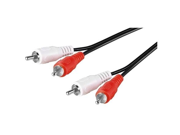 PremiumCord KJACKCMM2-5, 2 x RCA, Hankjønn, 2 x RCA, Hankjønn, 5 m, Sort, Rød