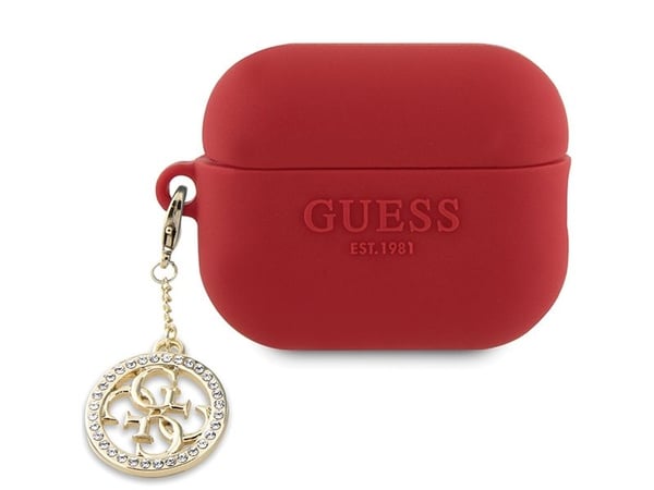 Guess Kotelo AirPods Pro 2 GUAP23DSLGHDF fuksia silikoni 4G Diamond Charm