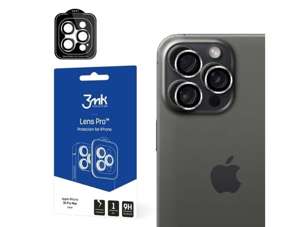 3MK Lens Protection Pro Silver, iPhone 15 Pro Max, 1 styck