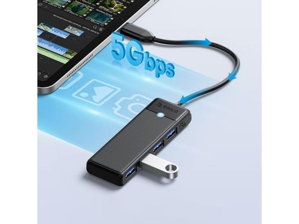 USB-hub Orico PAPW4A-C3-015-BK-EP 4x USB-A 3.0