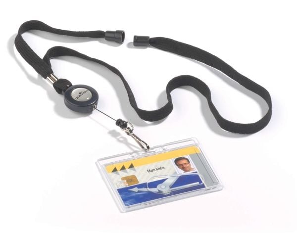 DURABLE - Halsband med rulle - svart (paket om 10) - för P/N: 8135-19, 8136-19