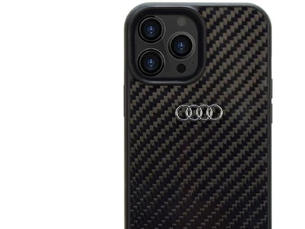 Audi Carbon Fiber iPhone 13 Pro Max 6,7" svart/svart hardt deksel AU-TPUPCIP13PM-R8/D2-BK