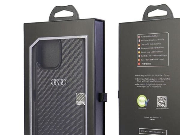 Audi Carbon Fiber iPhone 13 Pro Max 6,7" svart/svart hardt deksel AU-TPUPCIP13PM-R8/D2-BK