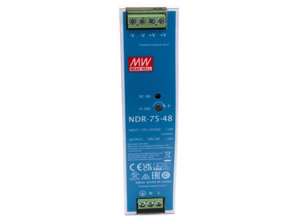 TRITON impulskraftforsyning på DIN-skinne Mean Well NDR-75-48 48V/75W/1.6A