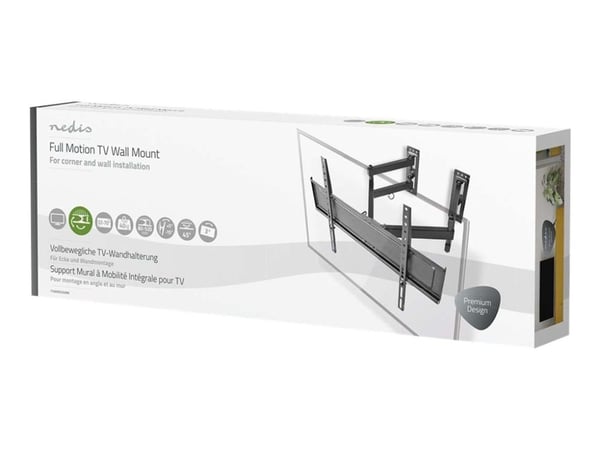 Nedis - Monteringssett (veggmontering) - full bevegelse - for LCD-TV - stål - svart - skjermstørrelse: 37"-70" - corner/flat surface mountable
