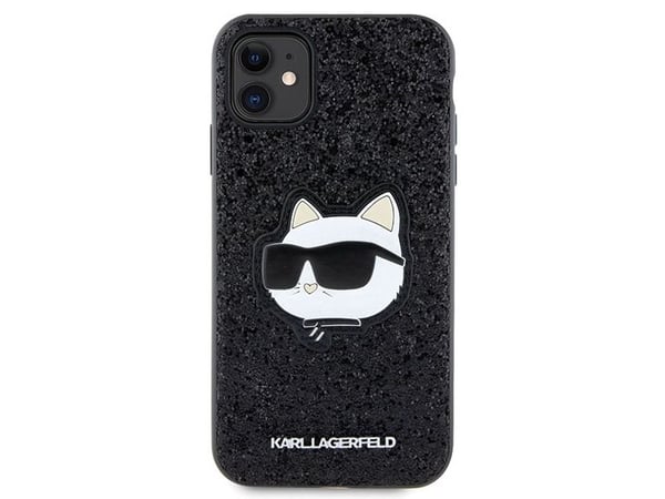 Karl Lagerfeld KLHCN61G2CPK Apple iPhone 11/Xr 6,1" svart hårt skal Glitter Choupette Patch