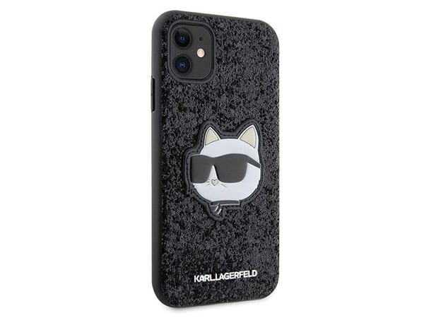 Karl Lagerfeld KLHCN61G2CPK Apple iPhone 11/Xr 6,1" svart hårt skal Glitter Choupette Patch