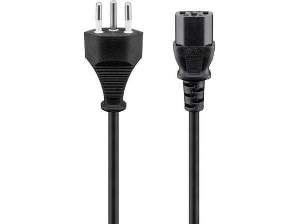 Wentronic Goobay NK 122 S-200 - Strömkabel - IEC 320 EN 60320 C13 - IEC 60906-1 (S) - 2 m - Svart (93617)