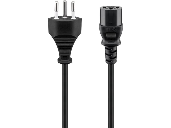 Wentronic Goobay NK 122 S-200 - Strömkabel - IEC 320 EN 60320 C13 - IEC 60906-1 (S) - 2 m - Svart (93617)
