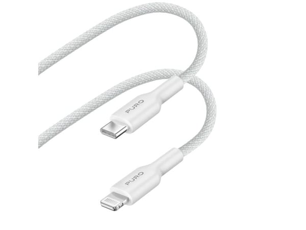 PURO PUCAPLTUSBCFABK4WHI, 1,2 m, USB C, Lightning, Hankjønn, Hankjønn, Hvit