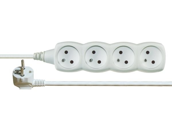 Emos 1902040300, Perus, Valkoinen, 4 AC-pistorasia(a), 3 m, 250 V, 10 A