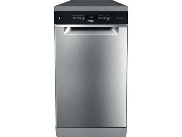 Whirlpool WSFO 3O23 PF X, Frittstående, Slimline (45 cm), Rustfritt stål, Svart, Knapper, Sensor, LED