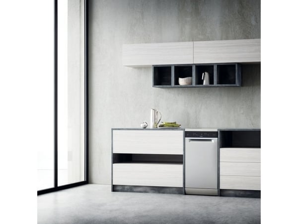 Whirlpool WSFO 3O23 PF X, Frittstående, Slimline (45 cm), Rustfritt stål, Svart, Knapper, Sensor, LED