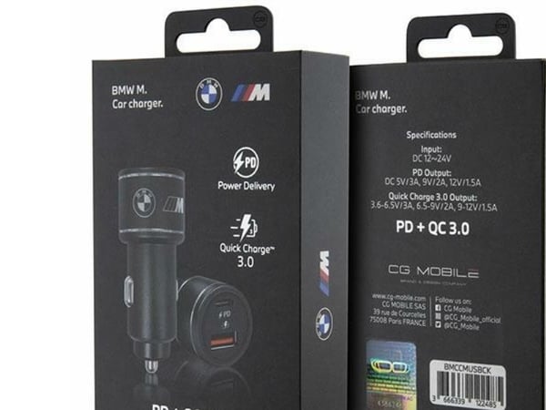 BMW M Edition - Hurtiglading USB-C & USB-A PD 18W + QC 3.0 18W billader (svart)
