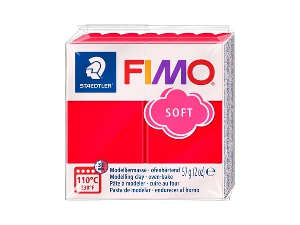 Staedtler FIMO soft, Modelleringsleire, Rød, 110 °C, 30 min, 56 g, 55 mm