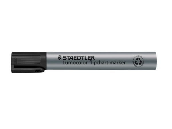 STAEDTLER Lumocolor blädderblockspenna 356B, svart Linjebredd: 2,0 - 5,0 mm, kilspets, påfyllningsbar (356 B-9)