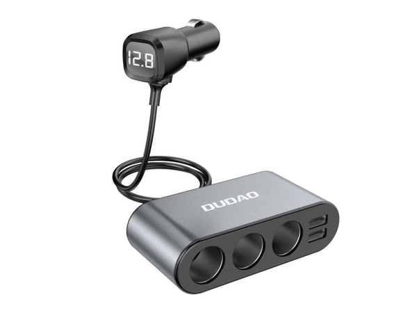 Dudao bil-lader 2x USB / 3x sigarettenner-splitter svart (R1Pro sort)