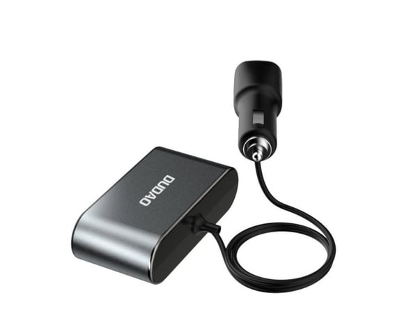 Dudao bil-lader 2x USB / 3x sigarettenner-splitter svart (R1Pro sort)