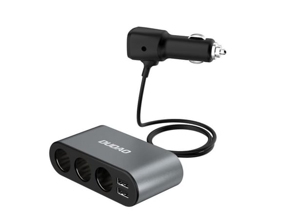 Dudao bil-lader 2x USB / 3x sigarettenner-splitter svart (R1Pro sort)