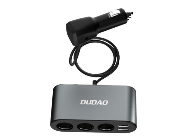 Dudao bil-lader 2x USB / 3x sigarettenner-splitter svart (R1Pro sort)