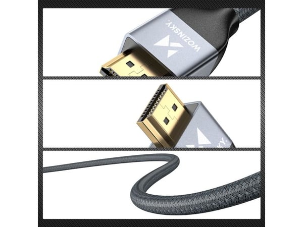 Wozinsky HDMI 2.1 kaapeli 8K 60 Hz 48 Gbps/4K 120 Hz/2K 144 Hz 2 m hopea (WHDMI-20)