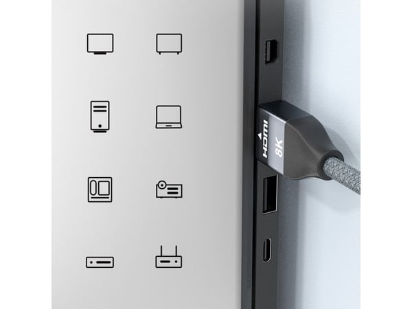Wozinsky HDMI 2.1 kaapeli 8K 60 Hz 48 Gbps/4K 120 Hz/2K 144 Hz 2 m hopea (WHDMI-20)