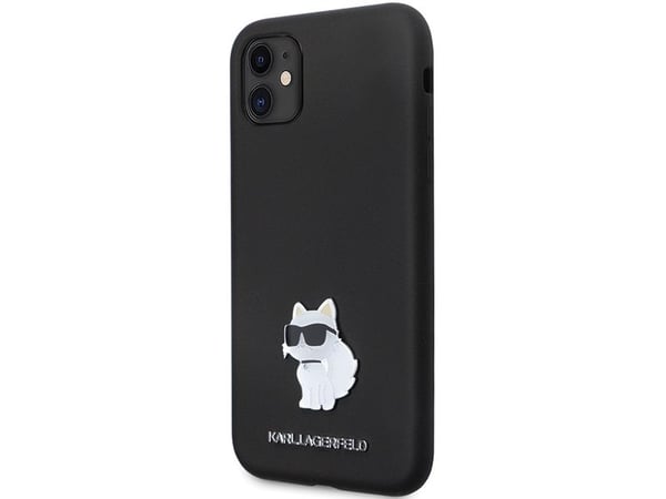 Karl Lagerfeld KLHCN61SMHCNPK iPhone 11/ XR 6.1" svart hardt deksel i silikon med metalldetalj