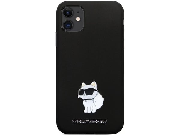 Karl Lagerfeld KLHCN61SMHCNPK iPhone 11/ XR 6.1" svart hardt deksel i silikon med metalldetalj
