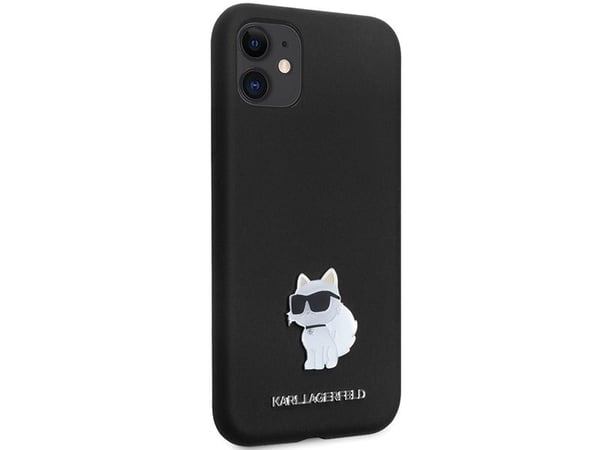 Karl Lagerfeld KLHCN61SMHCNPK iPhone 11/ XR 6.1" svart hardt deksel i silikon med metalldetalj