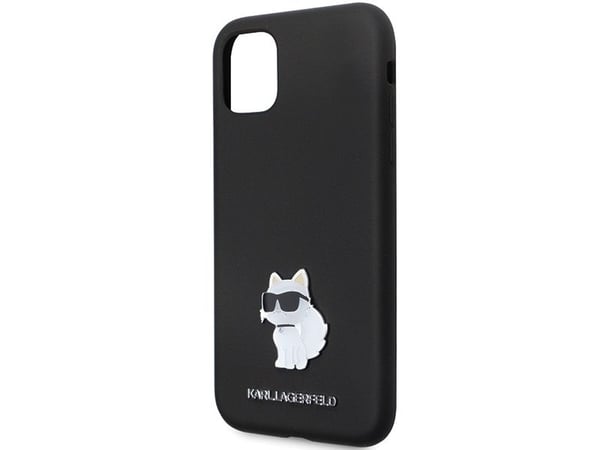 Karl Lagerfeld KLHCN61SMHCNPK iPhone 11/ XR 6.1" svart hardt deksel i silikon med metalldetalj