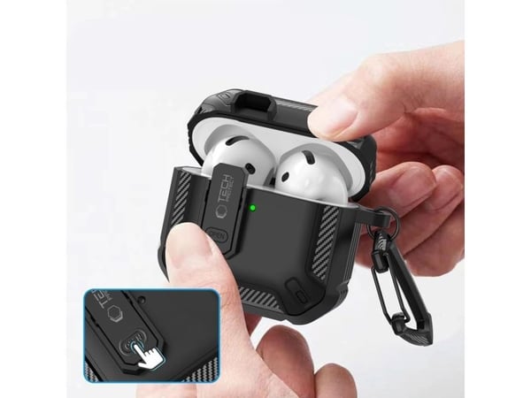 Tech-Protect CARBONOX för Apple AirPods 4 svart