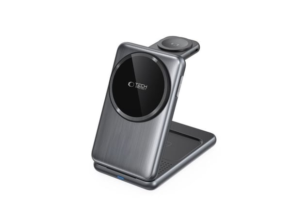 Tech-Protect QI15W-A42 3-i-1 trådlös laddare Magnetic MagSafe Space Grey