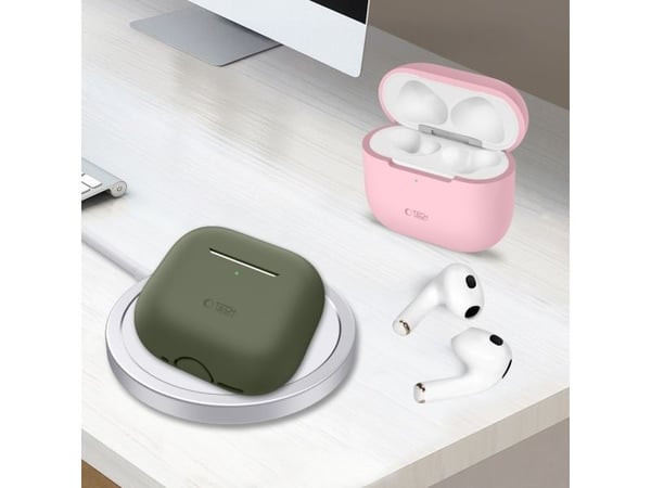 Tech-Protect silikonetui til Apple AirPods 4, svart