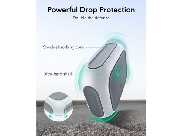 ESR Orbit Hybrid HaloLock-etuibeskytter til Apple A-ladeetui hvit