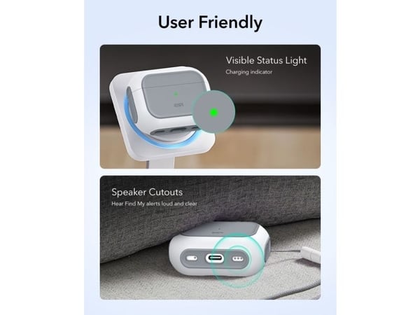 ESR Orbit Hybrid HaloLock-etuibeskytter til Apple A-ladeetui hvit
