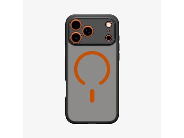 Spigen Ultra Hybrid MagFit Frost, Suojus, Apple, iPhone 17 Pro Max, 17,5 cm (6.9"), musta, Oranssi