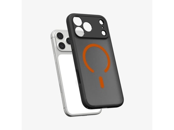 Spigen Ultra Hybrid MagFit Frost, Suojus, Apple, iPhone 17 Pro Max, 17,5 cm (6.9"), musta, Oranssi