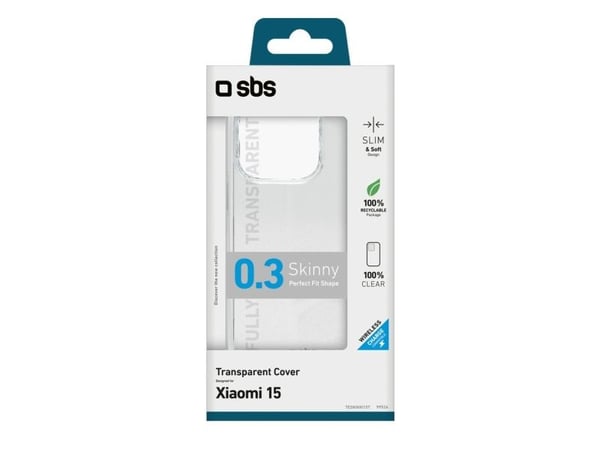 SBS TESKINXI15T, Omslag, Xiaomi, 15, 16,1 cm (6.36"), Transparent