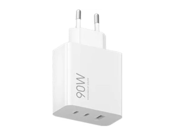 Xiaomi - Strömadapter - 3-port - 90 Watt - 6.1 A - Hypercharge - 3 utdatakontakter (USB, 2 x USB-C) - vit