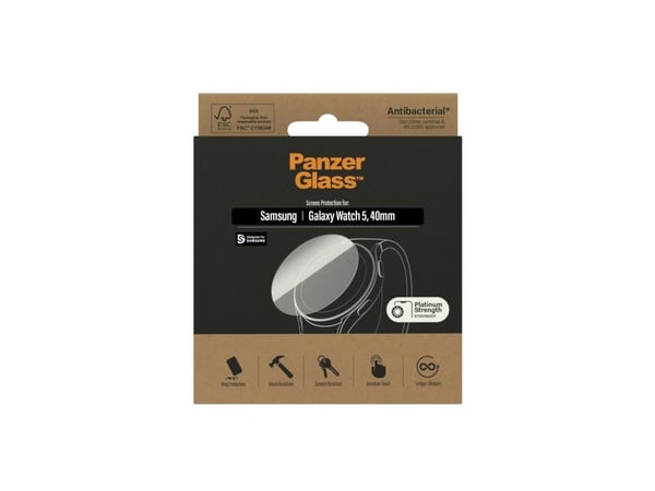 PanzerGlass ® Screen Protector Samsung Galaxy Watch 5 40mm, Samsung, Samsung - Galaxy Watch 5 40mm, Asennus kuivana, Naarmuuntumisenkestävä, Iskunk...